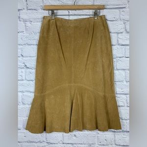 Women’s Vintage Y2K Danier Genuine Leather Tan Skirt Size US 6 Small